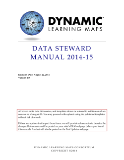 DATA STEWARD MANUAL 2014-15