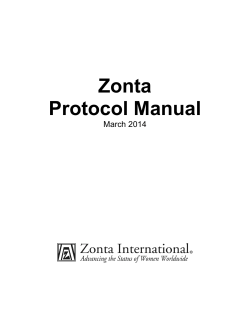 Zonta Protocol Manual March 2014