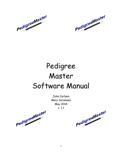 Pedigree Master Software Manual