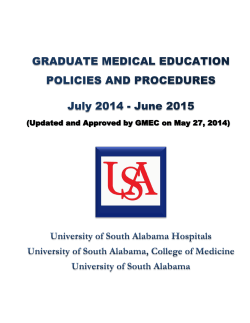 (Updated and Approved by GMEC on May 27, 2014)