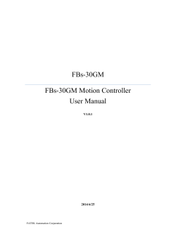 FBs-30GM FBs-30GM Motion Controller User Manual
