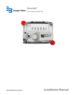 Installation Manual Recordall® Gas Transmitter (Gas-RT) XMT-UM-00902-EN-07 (July 2014)