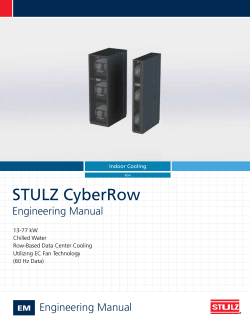 STULZ CyberRow Engineering Manual Chilled Water System EM