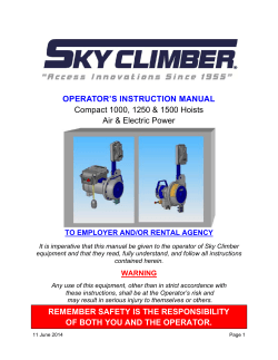 Compact 1000, 1250 &amp; 1500 Hoists Air &amp; Electric Power