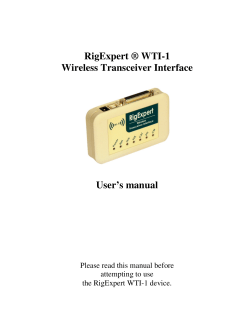 RigExpert ® WTI-1 Wireless Transceiver Interface User’s manual