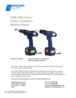 18VDC ESB6-X Series Cordless Screwdrivers Operation Manual DELTA REGIS