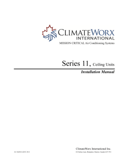 Series 11, Ceiling Units Installation Manual