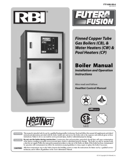 Boiler Manual Finned Copper Tube Gas Boilers (CB), &amp; Water Heaters (CW) &amp;