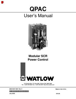 QPAC User’s Manual Modular SCR Power Control