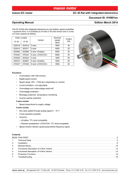 maxon EC motor EC 45 flat with integrated electronics Document ID: 919801en