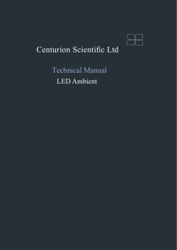 Centurion Scientiﬁc Ltd Technical Manual LED Ambient