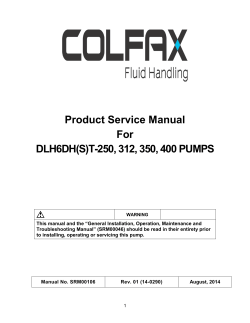 Product Service Manual For DLH6DH(S)T-250, 312, 350, 400 PUMPS
