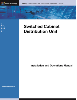 Switched Cabinet Distribution Unit Installation and Operations Manual