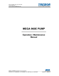 MEGA 960E PUMP Operation / Maintenance Manual