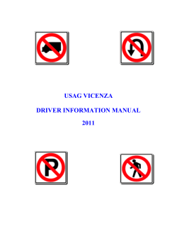 USAG VICENZA DRIVER INFORMATION MANUAL 2011