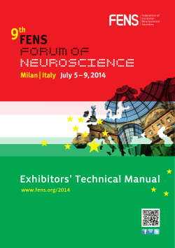 Exhibitors’ Technical Manual www.fens.org/2014 Federation of European
