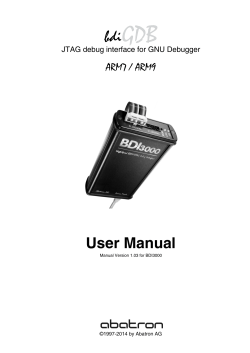 GDB bdi User Manual ARM7 / ARM9