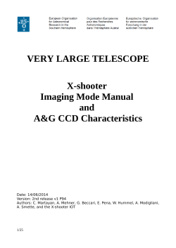VERY LARGE TELESCOPE X-shooter Imaging Mode Manual and