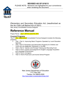 Reference Manual  Elementary and Secondary Education Act
