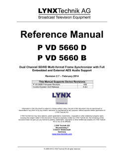 Reference Manual P VD 5660 D P VD 5660 B