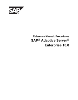 SAP Adaptive Server Enterprise 16.0 ®