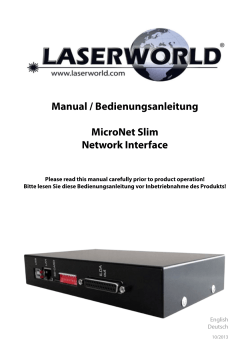 Manual / Bedienungsanleitung MicroNet Slim Network Interface
