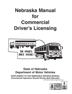 Nebraska Manual for Commercial Driver’s Licensing
