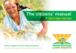The citizens’ manual How to lodge a land claim