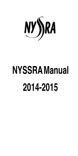 NYSSRA Manual 2014-2015 2014 2014 N2014YSSR2014A Manual