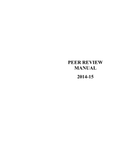 PEER REVIEW MANUAL 2014-15