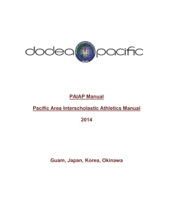 PAIAP Manual Pacific Area Interscholastic Athletics Manual 2014