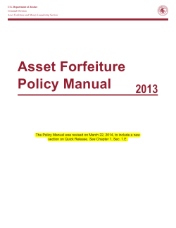 Asset Forfeiture Policy Manual 2013