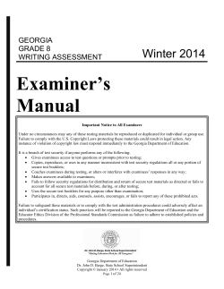 Examiner’s Manual Winter 2014