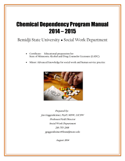 Chemical Dependency Program Manual 2014 – 2015  Bemidji State University