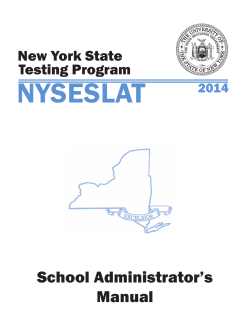 NYSESLAT School Administrator’s Manual New York State