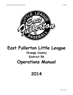 East Fullerton Little League Operations Manual  2014