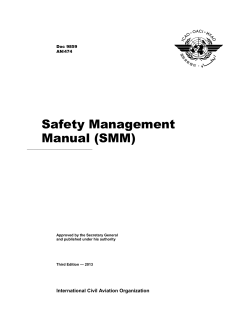 Safety Management Manual (SMM) Aviation Organization International Civil
