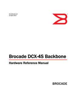 Brocade DCX-4S Backbone Hardware Reference Manual 53-1001191-10 10 April 2014