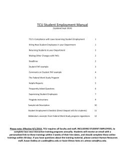 TCU Student Employment Manual