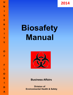 Biosafety Manual  2014