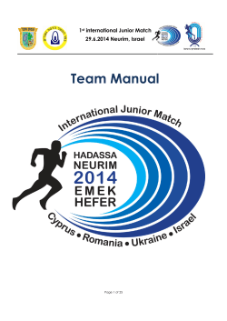 Team Manual 1 international Junior Match