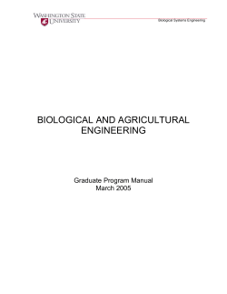 BIOLOGICAL AND AGRICULTURAL ENGINEERING  Graduate Program Manual