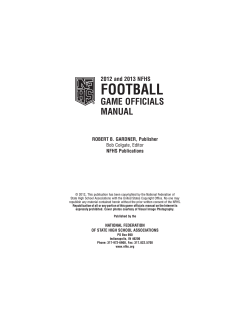 FOOTBALL GAME OFFICIALS MANUAL 2012 and 2013 NFHS