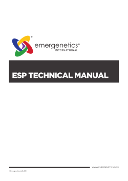 ESP TECHNICAL MANUAL WWW.EMERGENETICS.COM ©Emergenetics LLC, 2014
