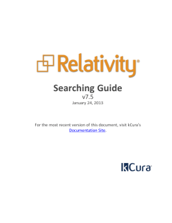 Searching Guide v7.5 January 24, 2013