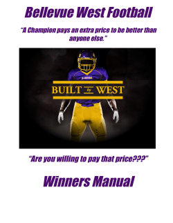 Bellevue West Football Winners Manual  “Are you willing to pay that price???”