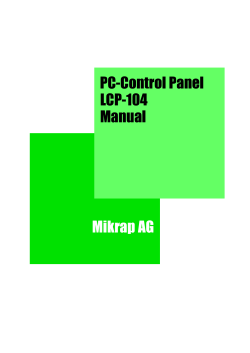 PC-Control Panel LCP-104 Manual Mikrap AG