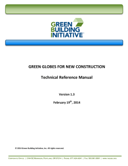 GREEN GLOBES FOR NEW CONSTRUCTION Technical Reference Manual Version 1.3