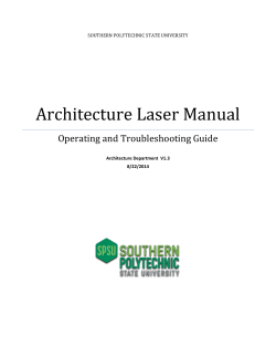 Architecture Laser Manual Operating and Troubleshooting Guide  SOUTHERN POLYTECHNIC STATE UNIVERSITY