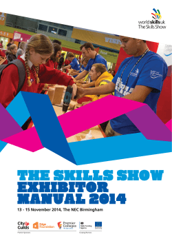 THE SKILLS SHOW Exhibitor Manual 2014